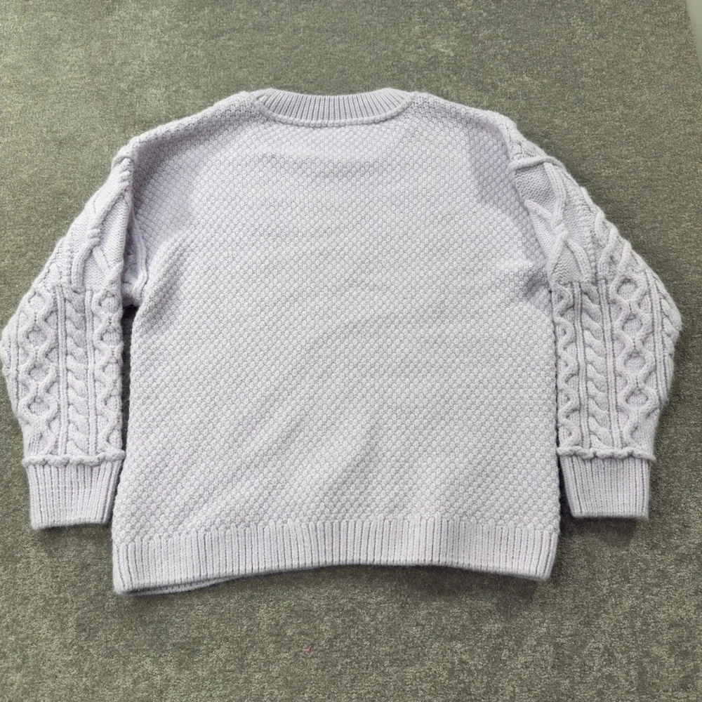 Free People On A Boat Sweater Womens Medium Lilac Lavender Cable Knit Patchwork